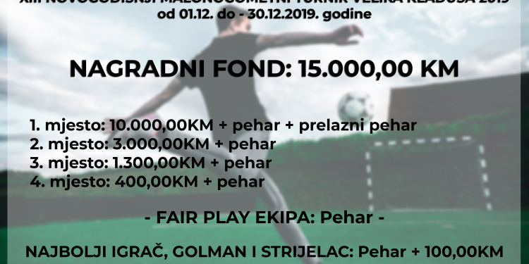 I ove godine se održava tradicionalni Novogodišnji turnir “Velika Kladuša 2019”