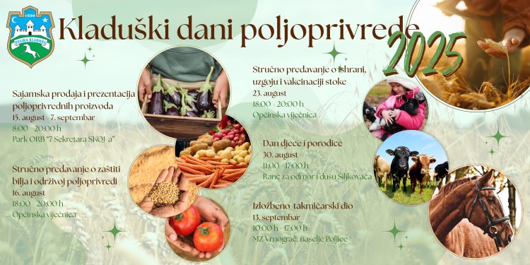 Manifestacija “Kladuški dani poljoprivrede 2025” počinje u petak, 15. augusta