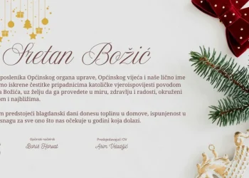 Božićna čestitka načelnika Horvata i predsjedavajućeg Veladžića