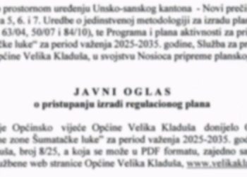 Javni oglas o pristupanju izradi regulacionog plana